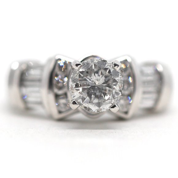 1.68 Carat 14k White Gold Diamonds Engagement Ring - Picture 2 of 12